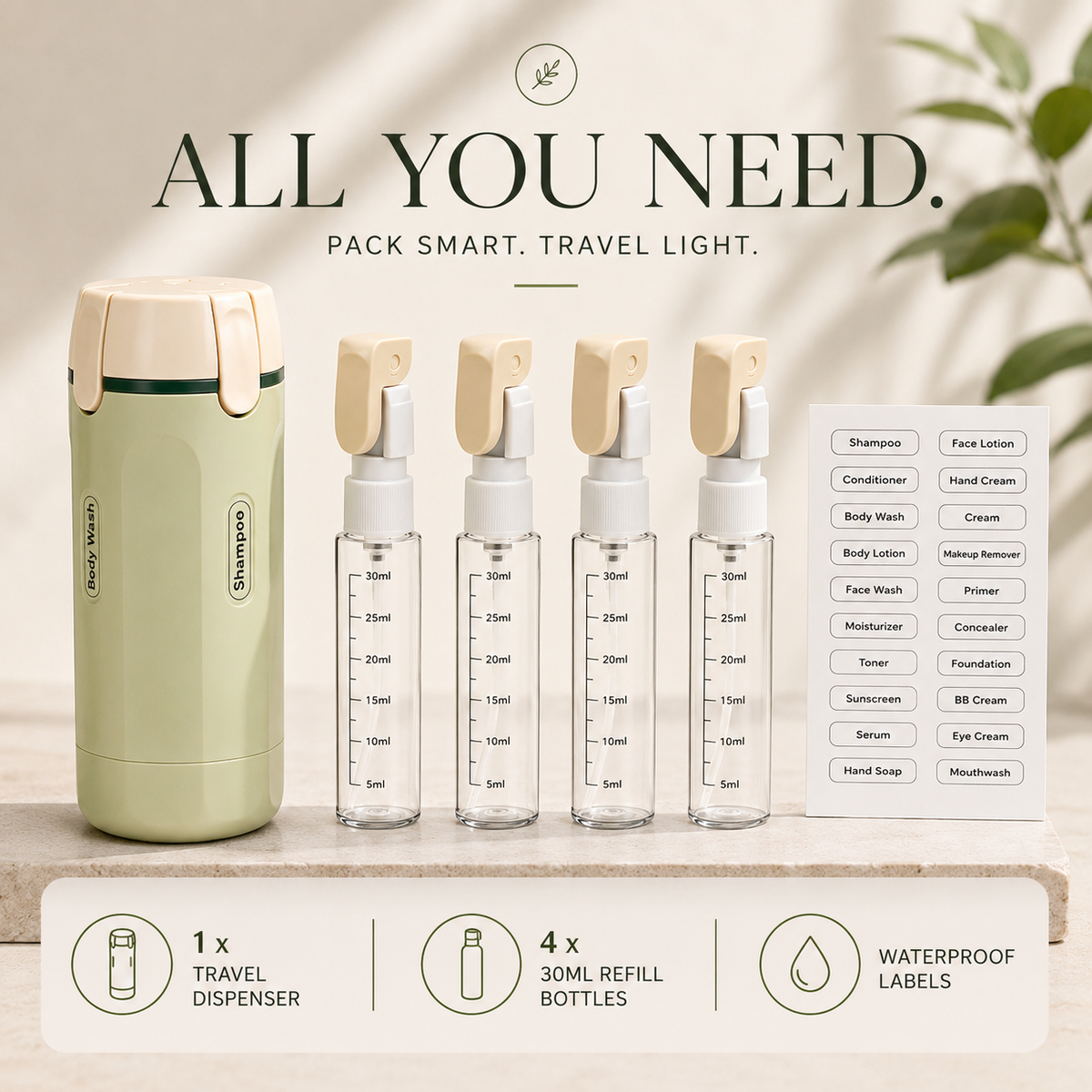 ORVIA™ 4-in-1 Travel Dispenser