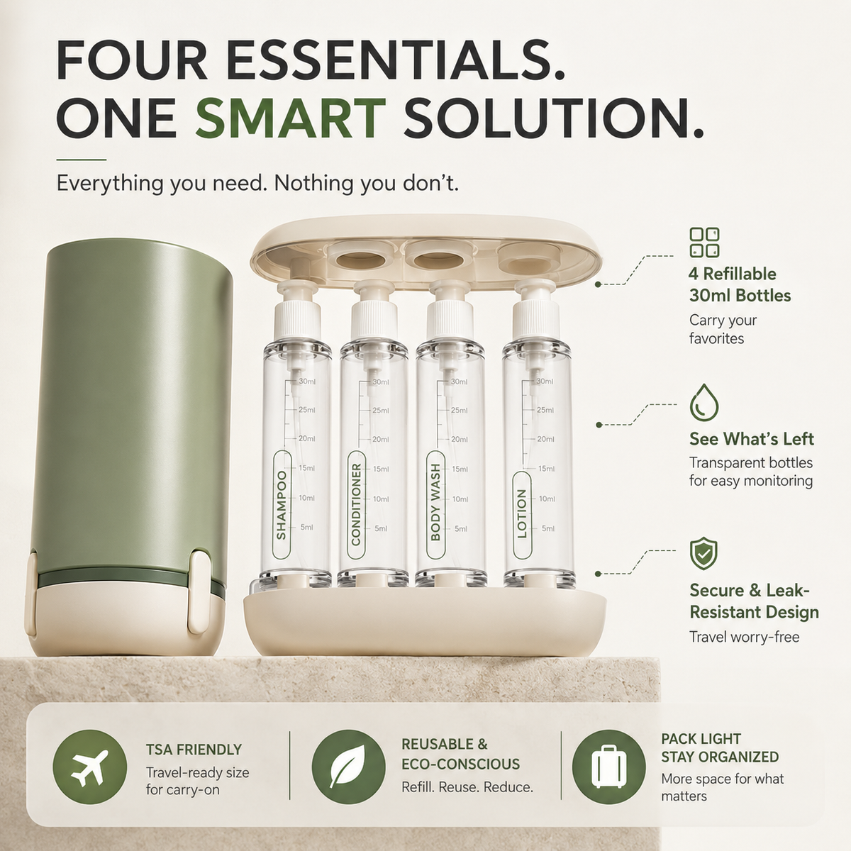 ORVIA™ 4-in-1 Travel Dispenser