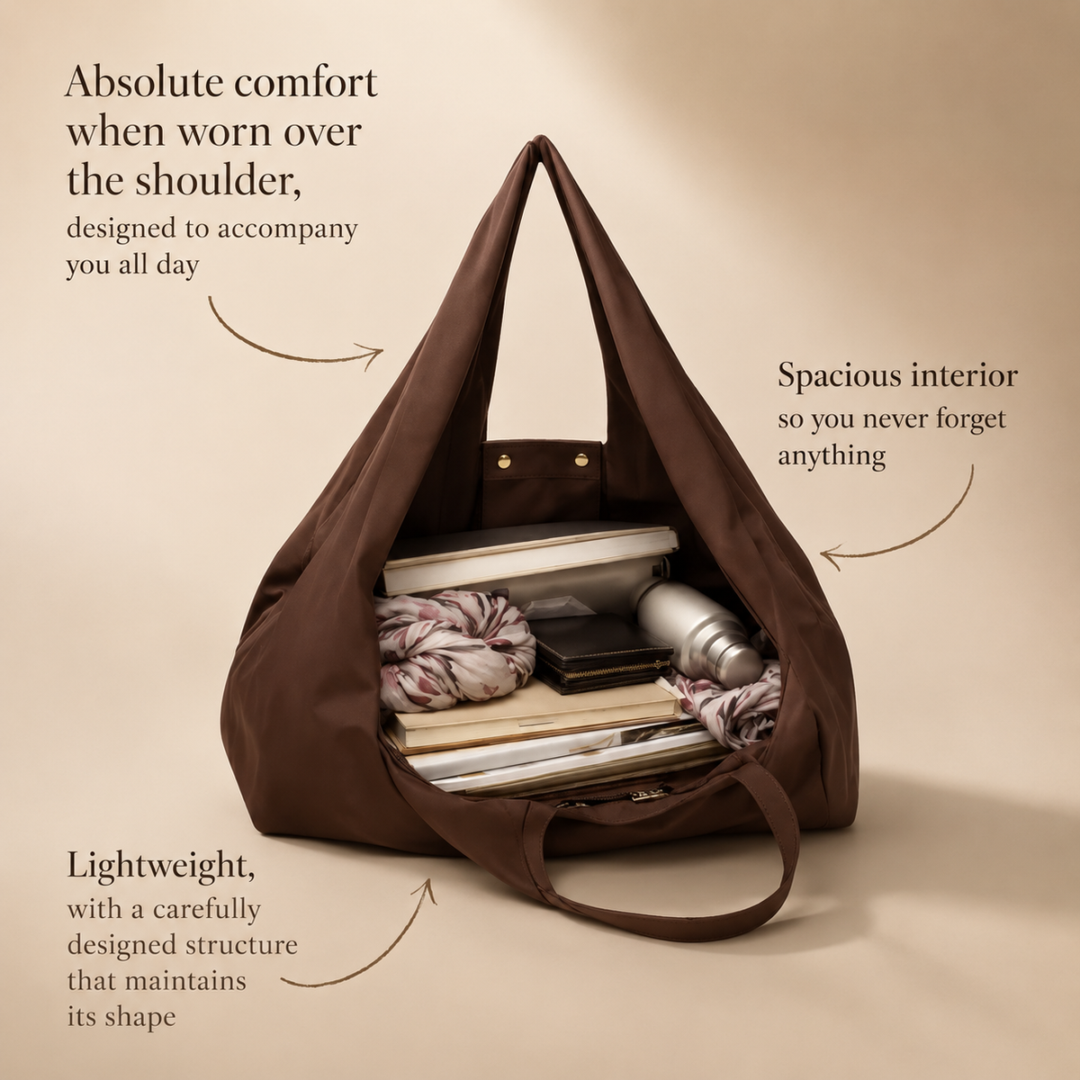 LÉORA™ Charm Tote | Luxury Foldable Everyday Bag