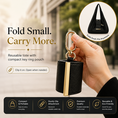 LÉORA™ Charm Tote | Luxury Foldable Everyday Bag