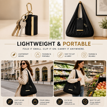 LÉORA™ Charm Tote | Luxury Foldable Everyday Bag